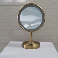 Miroir de maquillage LED grossissant ZIHAN avec plateau rond en verre intelligent et grossissement 3X