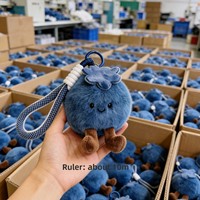 Gantungan Kunci Boneka Plush Saus Blueberry Baru, Boneka Kartun Lucu, Hadiah Imut dan Menyenangkan untuk Gadis