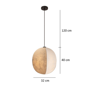 Lampe suspendue ronde en <span class=keywords><strong>tissu</strong></span> Wabi Sabi, style minimaliste, pour salon, chambre à coucher, salle à manger, décoration intérieure - Product Image 5