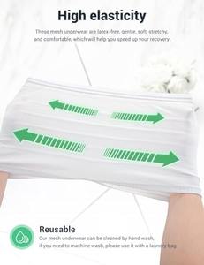 Bragas de recuperación posparto Malla de cintura alta Reutilizable Multiusos Absorbe la humedad Durable Antifugas para el cuidado quirúrgico - Product Image 5