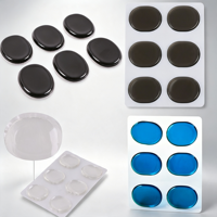 Commande en gros de coussinets de gel transparents pour batterie électronique, personnalisables en couleur et taille, haute élasticité, pour kits d'entraînement et ensembles acoustiques