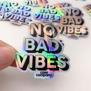 Pegatinas troqueladas antihuellas personalizadas al por mayor con acabado holográfico mate y adhesivo impermeable para dispositivos de pantalla táctil - Product Image 2