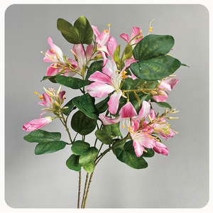Flores Artificiales de Bauhinia Meng Jie, Rama Individual, Arreglo Floral de Seda de Poliéster para Decoración del Hogar, Exhibición de Bodas - Product Image 5