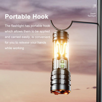 Lampe torche puissante en alliage d'aluminium jaune, zoomable, USB, filament de tungstène, lampe d'ambiance pour fête, lanterne de camping, lampe de poche
