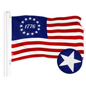 Bandera Americana DB de 2.5x4 pies, Bordada, Poliéster 300D, Diseño Betsy Ross 1776, Alta Calidad, para Interiores y Exteriores - Product Image 3