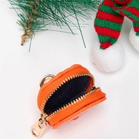 Gantungan Kunci Labu Oranye Hadiah Halloween, Dompet Mini Kulit PU, Aksesoris Tas, Dompet Koin Lucu, Tempat Earphone