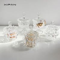 Pot à bonbons en verre transparent européen gaufré, haut, écologique, compatible vapeur, multifonctionnel, pour bijoux, condiments et aliments