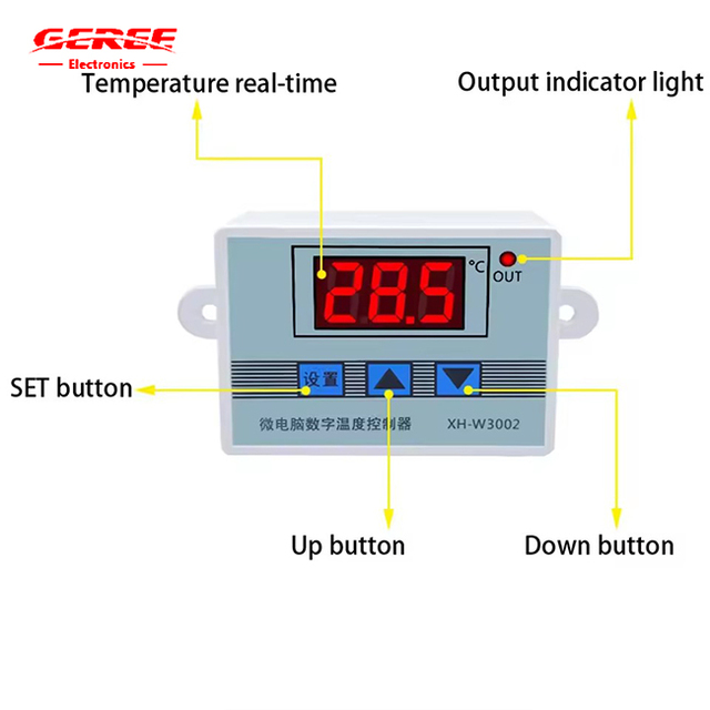 W3002 LED Display Controller DC12V/24V/220V Temperature Regulator 10A LED Thermostat 0.1°C Accuary Smart Controller