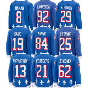 2026 Neues Blaues Top-Stitched Eishockey-Trikot 29 Nathan MacKinnon 8 Cale Makar 19 Sakic 92 Landeskog 25 O'Connor 21 Forsberg - Product Image 2