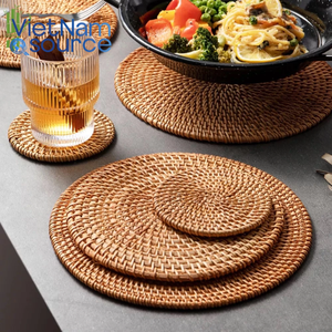 Produits artisanaux haut de gamme - Sous-verres en rotin légers, ensemble de sous-verres tissés à la main, source de haute qualité du Vietnam, personnalisable - Product Image 2