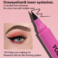 Eyeliner liquide double embout avec tampon aile, encre soyeuse, non collante, anti-bavure, contrôle stable, maquillage quotidien des yeux, marque privée, vente en gros