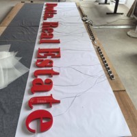 Premium 304 Edelstahl Rot Lackierte Hintergrundbeleuchtete Buchstaben Lebendige Farben Feine Verarbeitung für Hängende Türschilder IP67 Wasserdicht Hochwertig