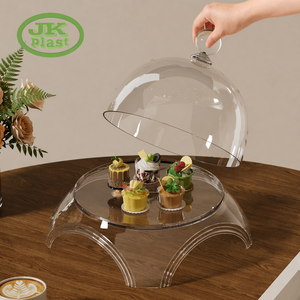 Dôme de service moderne <span class=keywords><strong>en</strong></span> plastique PET haute transparence, forme <span class=keywords><strong>cloche</strong></span>, pour la conservation des aliments, anti-poussière, empilable, pour comptoir, restauration, boulangerie - Product Image 4