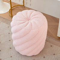 Nordic Ottoman Tabouret Faux Shearling Pumpkin Iron Base Repose-pieds Pouf pour Salon