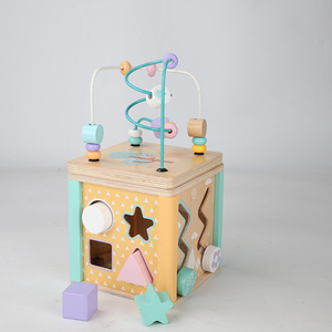 Offre Spéciale multi-fonction boîtes d'activité <span class=keywords><strong>en</strong></span> <span class=keywords><strong>bois</strong></span> Montessori éducatif <span class=keywords><strong>bois</strong></span> forêt Cube perle labyrinthe montagnes russes jouets pour enfants - Product Image 4