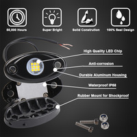 Vente chaude 12V Pure Color Led Rock Lights 9 LED Ip67 Étanche Accessoires De Voiture Underbody pour Off Road Trucks ATV UTV Bateaux