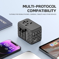 Adaptateur de voyage universel Worldplug CE/FCC GaN 65W PD à charge rapide, multiprise internationale
