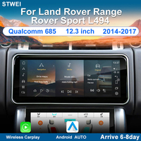 Autoradio STWEI Plug & Play pour tableau de bord, écran 12,3 pouces, Android 14, navigation GPS, Android Auto, lecteur MP3/MP4 pour Range Rover Sport