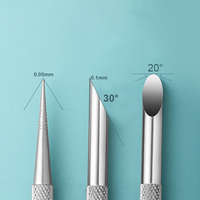Pousse-cuticules en acier inoxydable, stylo à points pour ongles, dissolvant de peaux mortes en métal, bâtonnet orange avec lime à ongles de remplacement jetable