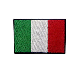 Drapeau italien entièrement brodé fer à coudre sur emblème pour chemise chapeau autocollants tactique Italie drapeau patchs - Product Image 1