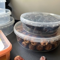 Récipient en plastique PP de qualité alimentaire avec boîte de rangement ronde hermétique inviolable pour dattes, noix, collations (personnalisable)