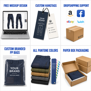 <span class=keywords><strong>Pantalon</strong></span> cargo tactique marine pour homme en tissu Ripstop avec genouillères intégrées, multiples poches zippées, genoux articulés, vêtements de travail en gros - Product Image 4