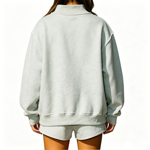 <span class=keywords><strong>Sweat</strong></span>-shirt en <span class=keywords><strong>molleton</strong></span> à col montant brodé, ample et respirant, éco-responsable, style streetwear pour femme, automne-hiver - Product Image 3