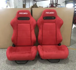 חדש מלא אדום זמש בד RECARO SPD דלי מושבי מירוץ JBR1035 אוניברסלי ספורט מושב עם מחוון כפול