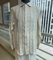 Kemeja Linen Pria Gaya Italia OEM Kustom, Pakaian Kerja Kasual Bisnis Grosir untuk Musim Semi, Pesta, atau Liburan