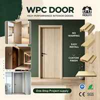 Оптовая продажа с завода: Звукоизоляционная дверь WPC с деревянной текстурой, 40 мм, на петлях, для отелей, высокое качество, на заказ