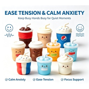 Set de 4 Juguetes Blandos de Tazas de Bebidas, Miniaturas de Café, Boba y Smoothie, Juguetes Antiestrés <span class=keywords><strong>para</strong></span> Escritorio - Product Image 6