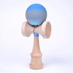 Kendama en bois de hêtre personnalisé avec bande de caoutchouc, motif visage en colère, taille standard, jeu d'adresse - Product Image 1