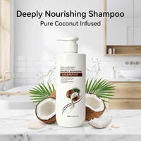 Shampoo nourrissant à la noix de coco en bouteille pompe 500ml, marque privée, OEM, ODM, sur mesure