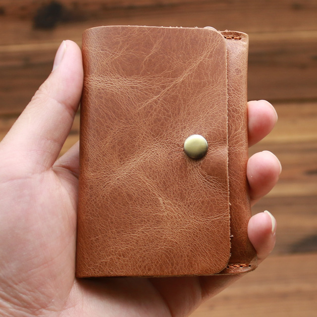 Latest Genuine Leather Men Wallet Retro Minimalist Top Layer Cattle Pickup Clip Retro Casual Cowhide Bank Card Sleeve Wholesale