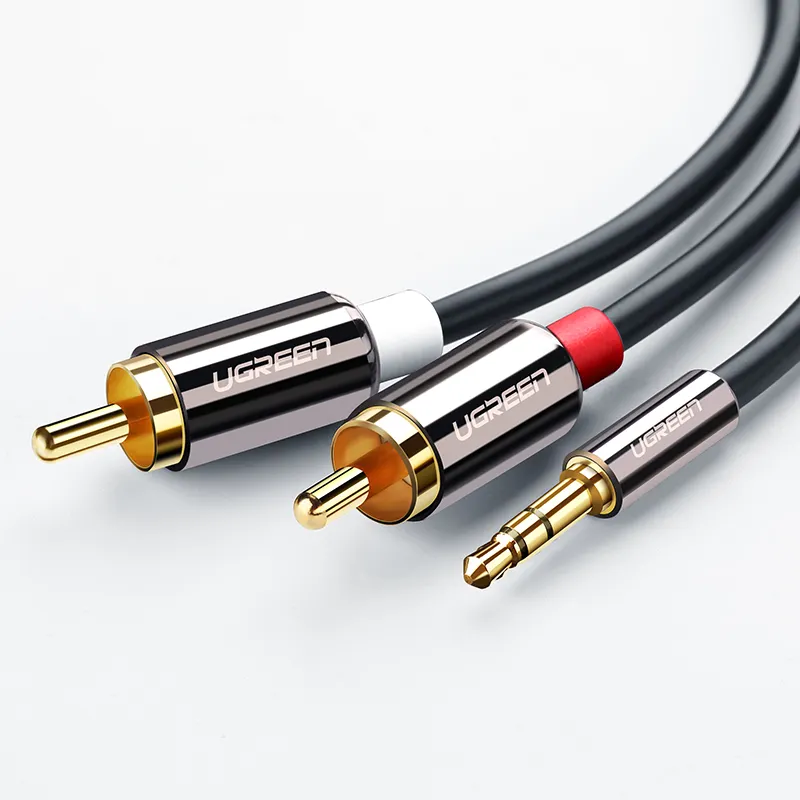 Ugreen สาย Rca 2rca-3.5มม.,สายสัญญาณเสียง Hifi สเตอริโอ Aux แจ็ค Rca 3.5 Y ตัวแยกสำหรับเครื่องขยายเสียงสายออดิโอโฮมเธียเตอร์ Rca