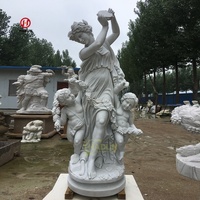 Statue de femme en pierre blanche grandeur nature pour jardin extérieur Fleurs Sculpture de dame