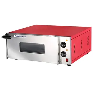 CE 18 Inci Oven Pizza Listrik Komersial 220V/110V 1/2/4 Piring 1/2 Dek dan Rak Kompor Listrik dengan Timer Oven Dua Pemanas