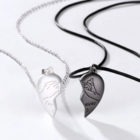 Collier magnétique personnalisé en alliage avec pendentif cœur classique, plaqué or 18 carats, pour couples, cadeau d'anniversaire