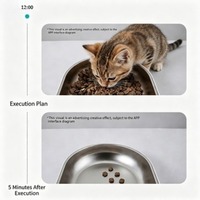 Distributeur automatique d'eau et de nourriture pour animaux de compagnie, moderne et écologique, avec commande à distance par application et minuterie Wi-Fi, pour chiens.