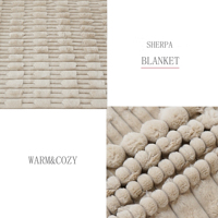Couverture froncée de luxe en fausse fourrure beige, couverture en fourrure de lapin floue, douce, peluche, confortable, élégante avec couverture en vison réversible