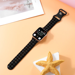 Fashion Sports Uhren armband Laser Grid Graviertes weiches Silikon kautschuk Hübsches Armband für Apple Watch Ultra 2 Serie 9 8 7 6 5 4 SE 3 - Product Image 4