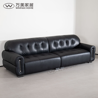 Modernes Luxus-Echtleder-Sofa mit Drei Sitzen, Modulares Design, Holz-Eisen-Rahmen, Kissenrücken, Gerade Armlehnen für Wohnzimmer