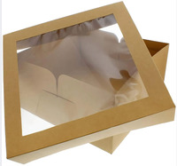 Boîtes à gâteaux de mariage en carton avec fenêtre, boîte d'emballage pour gâteaux en papier kraft, boîte à biscuits et pâtisseries jetable pour fête