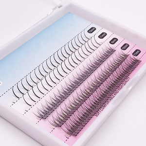 Extensions de faux-cils animaux, cheveux féeriques, queue de poisson, fleurs mélangées, cinq rangées, naturels, fins, doux, greffés avec une fleur - Product Image 1