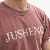 T-shirt personnalisé avec logo, pour homme, effet délavé, usé, vintage, surdimensionné, en coton, streetwear