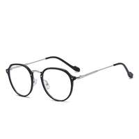 Montura de anteojos ópticos Retro TR90 de moda con diseño ligero que se puede emparejar con lentes planos recetados
