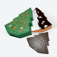Emballage de chocolat d'arbre de Noël de luxe Boîte en carton Feuille d'or Logo en relief Abonnement Utilisation de cadeau au détail