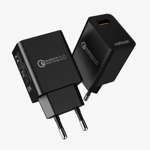 Pengisi daya Cepat 18W QC3.0, adaptor pengisian daya dinding untuk ponsel pintar perjalanan USB