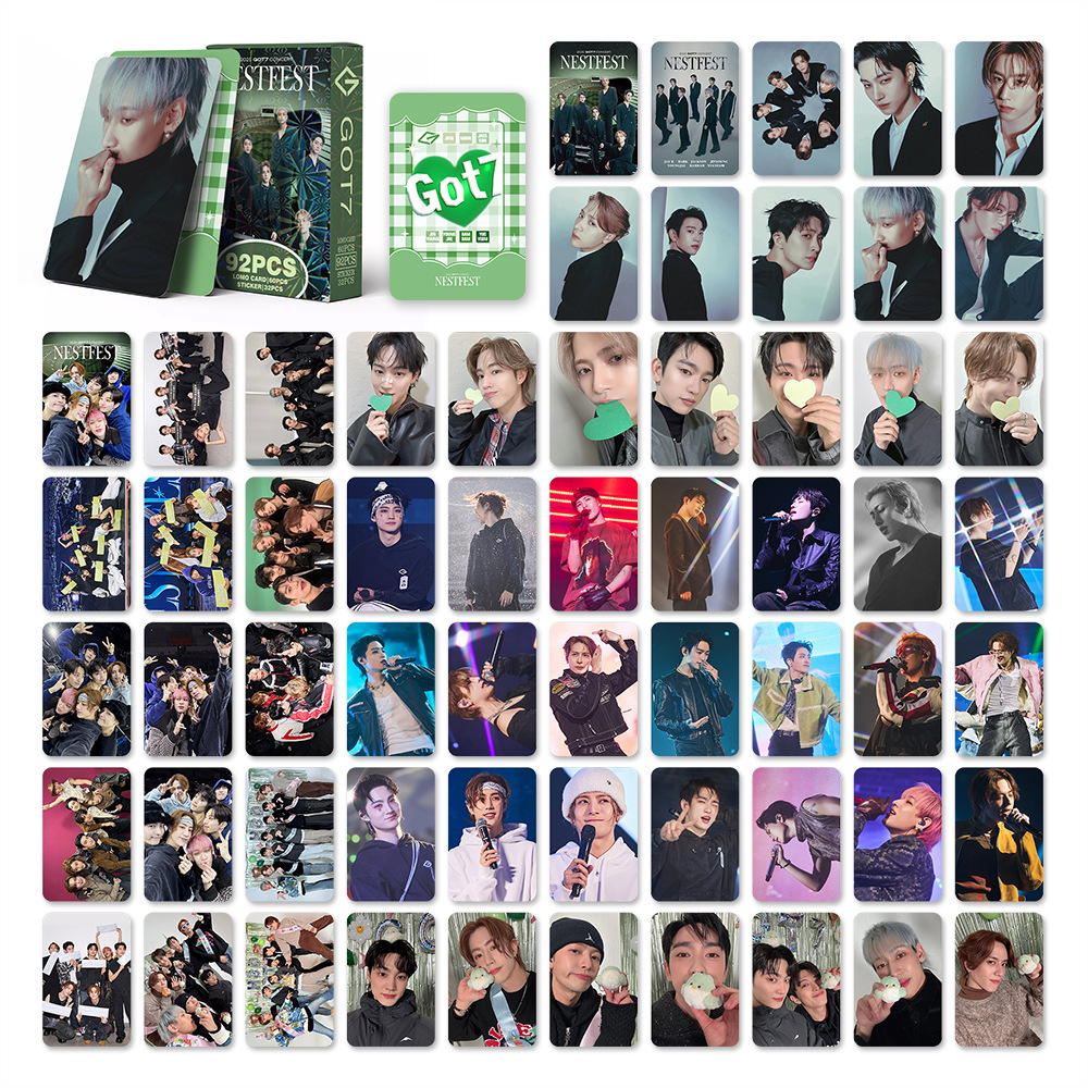 KPOP 92Pcs/Box GOT7 WINTER HEPTAGON Album Lomo Cards Stickers Mark