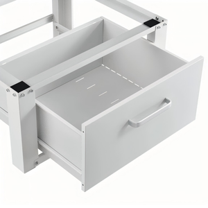 Rehausseur de meuble en acier <span class=keywords><strong>avec</strong></span> <span class=keywords><strong>tiroir</strong></span> et supports latéraux renforcés, base <span class=keywords><strong>à</strong></span> commande manuelle <span class=keywords><strong>pour</strong></span> <span class=keywords><strong>machine</strong></span> <span class=keywords><strong>à</strong></span> <span class=keywords><strong>laver</strong></span> et sèche-linge - Product Image 4